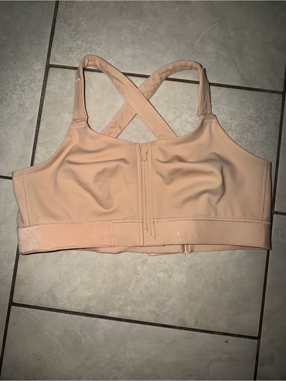 SHEFIT Front-Zip High Support Sports Bra - Nude Blush